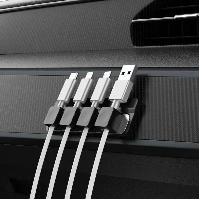 Magnetic Mobile Phone Wire Winding Device Desktop Detachable 4 Magnetic box Smartphone Charging Cable Magnetic Clamp