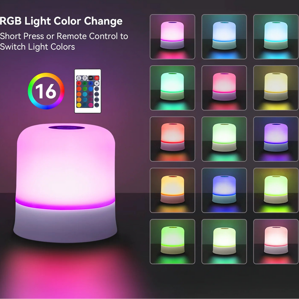 Touch Night Light Rechargeable Remote Control Night Light RGB Dimmable Table Lamp Ambient Light for Bedroom Living Room