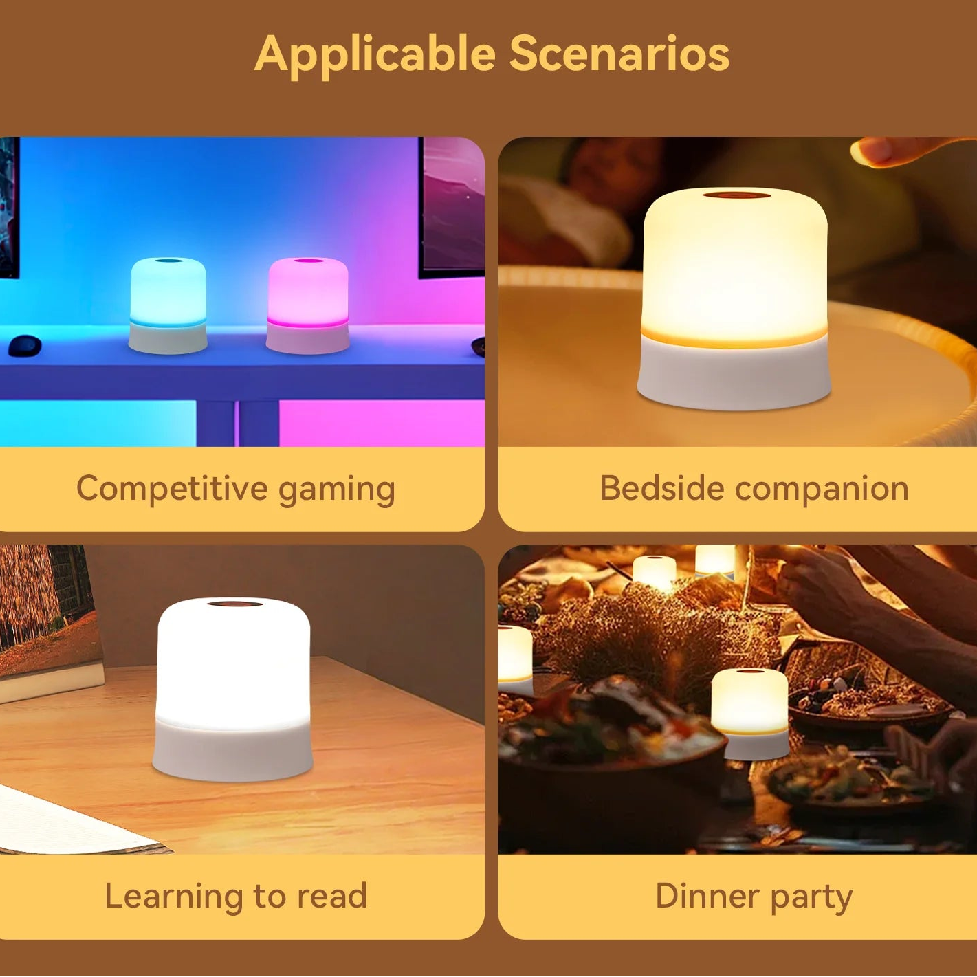 Touch Night Light Rechargeable Remote Control Night Light RGB Dimmable Table Lamp Ambient Light for Bedroom Living Room