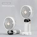 Handheld Mini Fan Foldable Portable Neck Hanging Fans 5 Speed USB Rechargeable Fan with Phone Stand and Display Screen 1800mAh