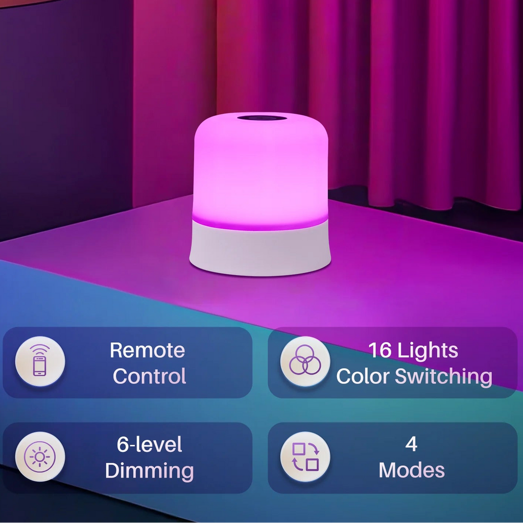 Touch Night Light Rechargeable Remote Control Night Light RGB Dimmable Table Lamp Ambient Light for Bedroom Living Room