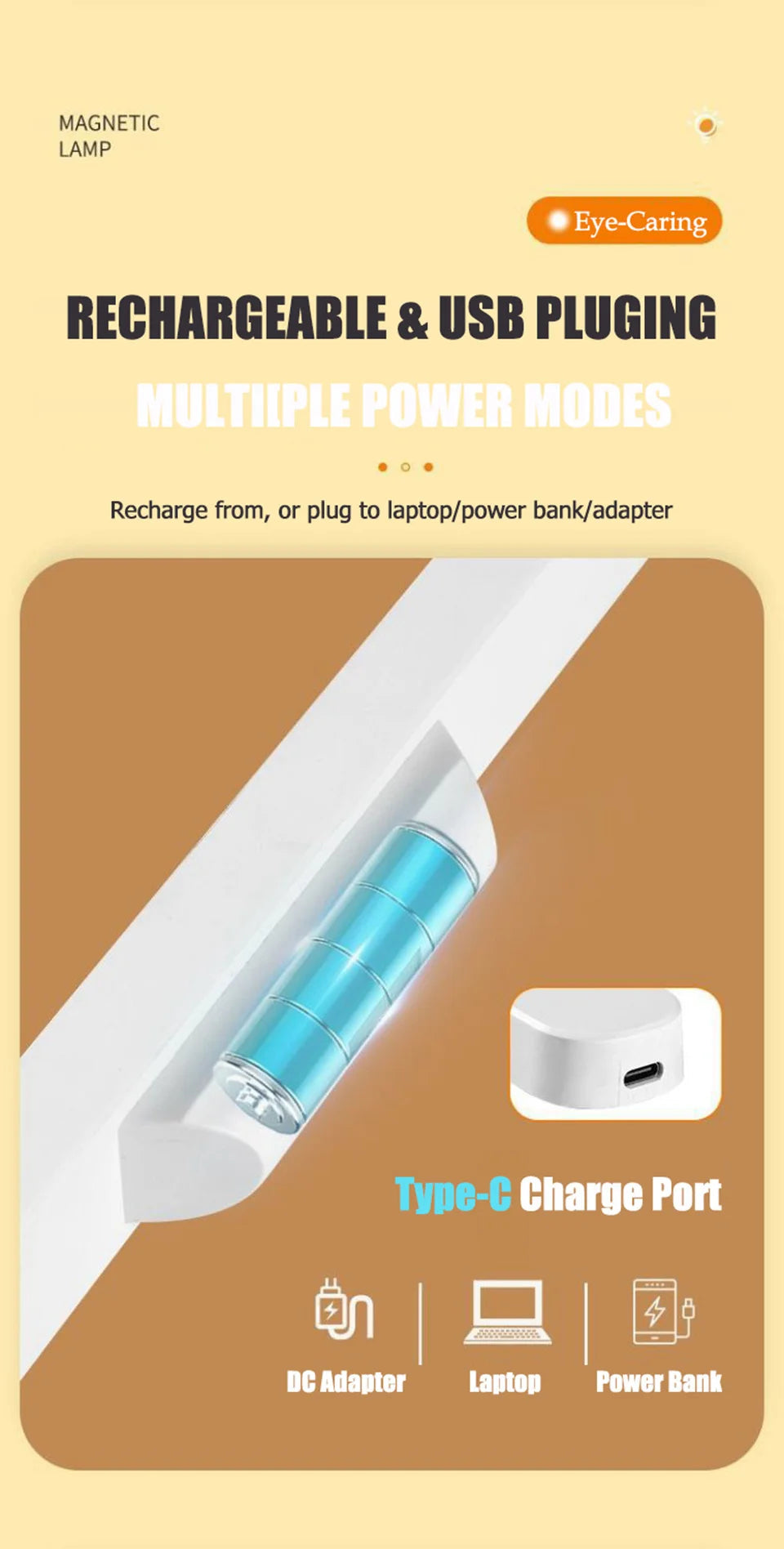 Remote LED Desk Lamp Magnetic Hanging Night Light USB Rechargeable Table Lamp 3 Colors Reading Light For Cabinet Closet Wardrobe NOTE this product is unavailable for Ireland