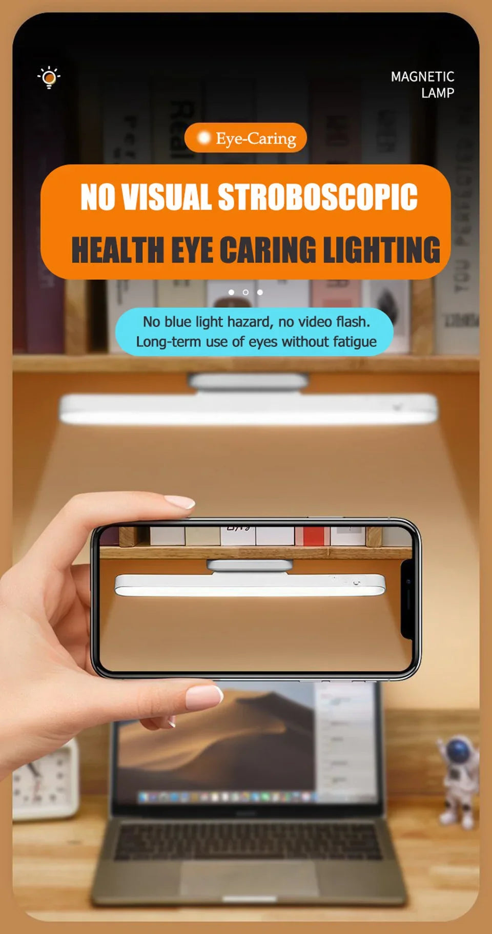 Remote LED Desk Lamp Magnetic Hanging Night Light USB Rechargeable Table Lamp 3 Colors Reading Light For Cabinet Closet Wardrobe NOTE this product is unavailable for Ireland