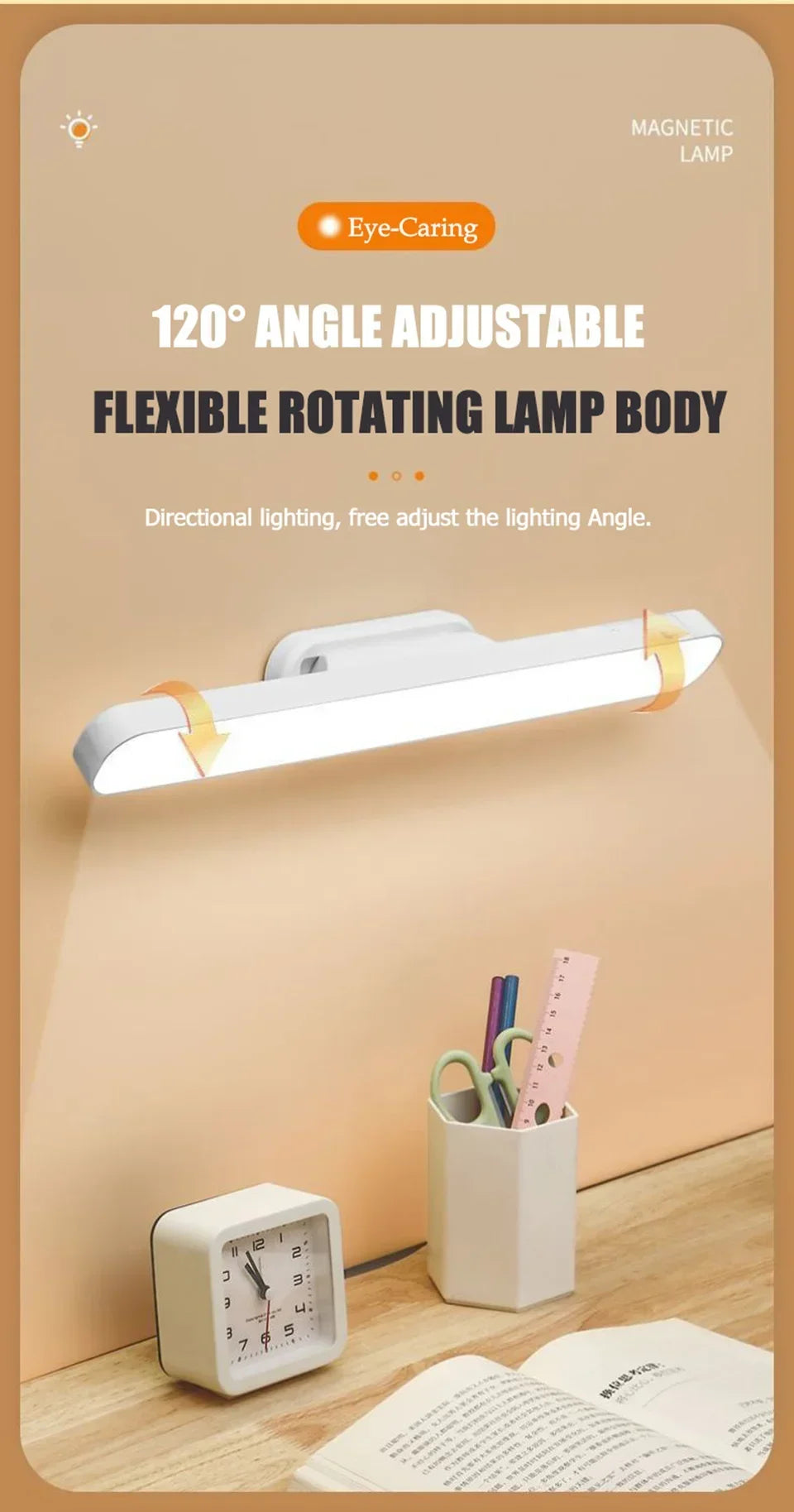 Remote LED Desk Lamp Magnetic Hanging Night Light USB Rechargeable Table Lamp 3 Colors Reading Light For Cabinet Closet Wardrobe NOTE this product is unavailable for Ireland