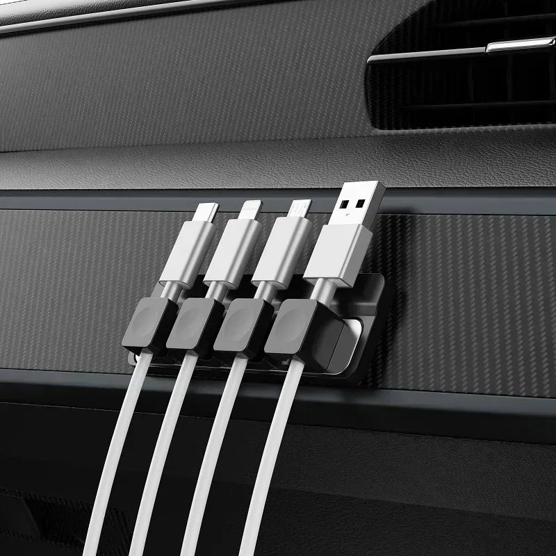 Magnetic Mobile Phone Wire Winding Device Desktop Detachable 4 Magnetic box Smartphone Charging Cable Magnetic Clamp