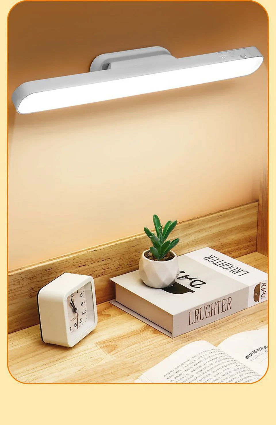 Remote LED Desk Lamp Magnetic Hanging Night Light USB Rechargeable Table Lamp 3 Colors Reading Light For Cabinet Closet Wardrobe NOTE this product is unavailable for Ireland